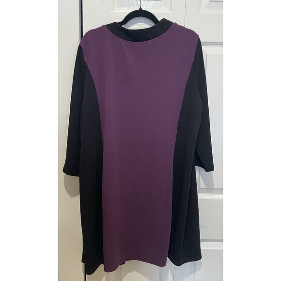 Vtg Slinky Brand Womens Open Front Cardigan Size 2X Colorblock Duster Flowy Bold - Picture 2 of 10